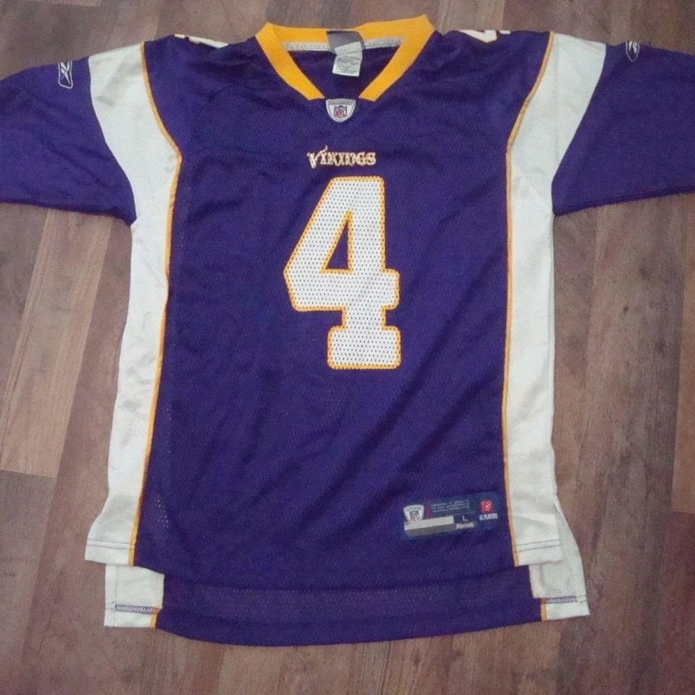 MINNESOTA VIKINGS FAVRE JERSEY LARGE 14/16‎ YOUTH W3